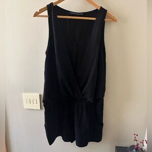 Zara Sleeveless Black Romper / Playsuit with Pockets